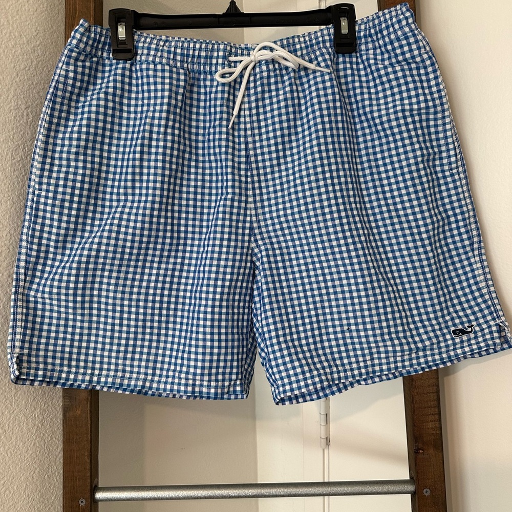 Vineyard Vines Blue Checkered Swim Trunks